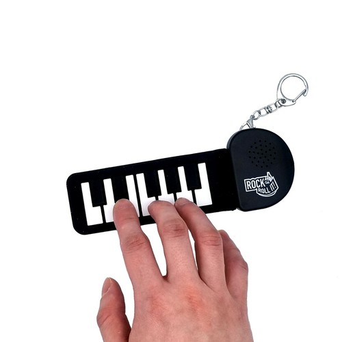 Micro Piano. Mini Size Black & White Piano. Portable Silicone Pad + Key Chain - Picture 5 of 10