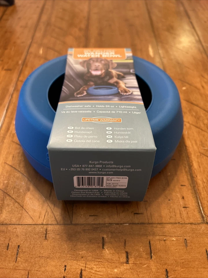 “NUEVO” Kurgo Sin Derrames Perro Tazón de Viaje, Portátil No, Tazón de Agua Desordenado para Perros, Azul Foto 3 de 4