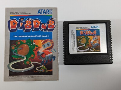 Tested/Works Dig Dug (Atari 5200) Cartridge & Manual - Combined Shipping