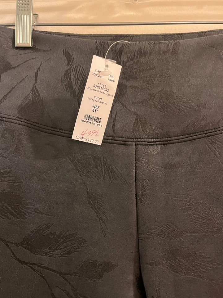 Leggings femininas veganas de camurça preta tamanho 4P toque macio ioga elástica - Imagem 2 de 4