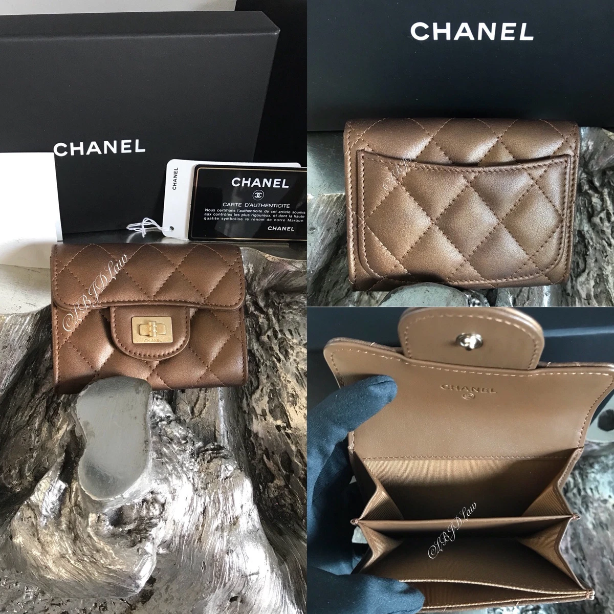 Chanel Bronze 2.55 Reissue L Metallic Quilted Leather Flap Flap Wallet