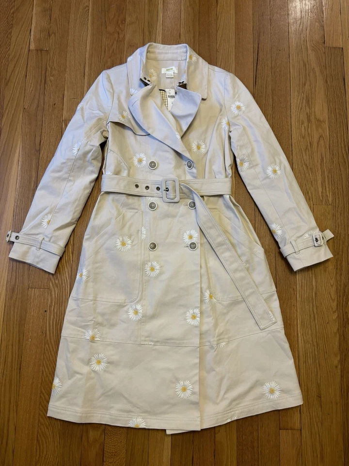 Gabardina floral margarita beige bordado 00 nueva con etiquetas MAEVE Anthropologie Foto 2 de 4