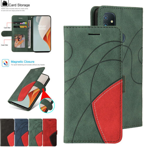 For OnePlus Nord N200 N10 100 9 5G Retro Leather Wallet Case Stand Phone Cover - 第 1/35 張圖片