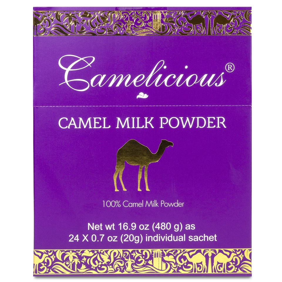 骆驼奶粉 Camelicious 1 盒 100% 天然 - 24 袋 x 20g (480g) HALAL — 第 2/4 张图片