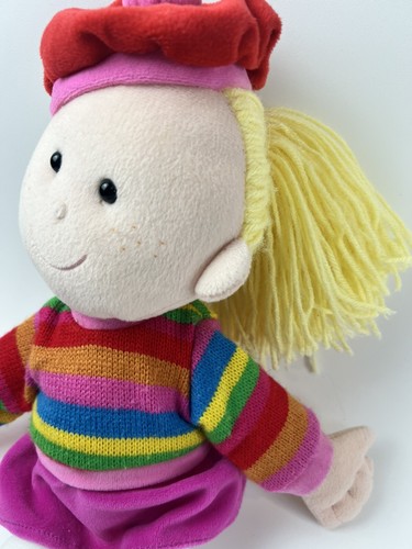 Okie Dokie French Girl Doll Rainbow Sweater Plush Blonde Red Shoes Beret Friend - Picture 3 of 6