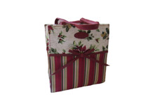 Longaberger Holiday Gift Bag 23540 Holiday Stripe Holiday Botanical Tote - NEW