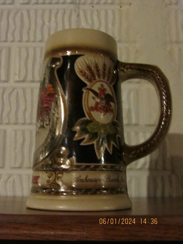 Budweiser Clydesdale Horseshoe 7 inch stein made in Germany by Staffel - Picture 3 of 4