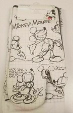Disney Mickey Sketchbook 3 Pc Kitchen Set-2 Hand Towels Lg Oven Mitt-New