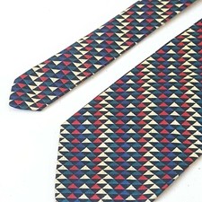 Vtg Ferrell Reed 100 Silk Hand Made Geometric Multicolor Men's Necktie Mint