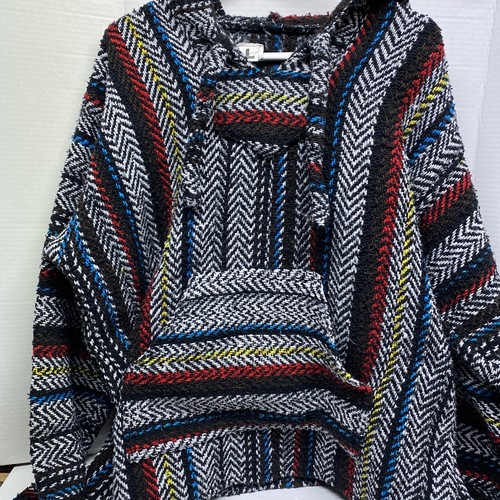 Mexican Baja Hoodie Ponchos - Woven 