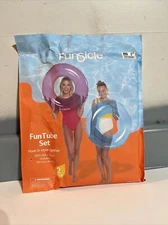 Funsicle Fun Tube 2 Pack Pink And Blue Transparent 26” Pool Tubes