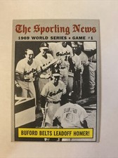1970 Topps Baseball Game #1 Buford Belts Lead Off Homer! Card #305 