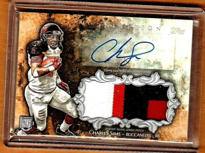 2014-15 TOPPS INCEPTION ''RPA''3 COLOR''AUTO''CHARLES SIMS''++TAMPA BAY BUCCANEERS++