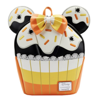 Disney Loungefly Minnie Mouse Candy Corn Cupcake Glow Backpack New