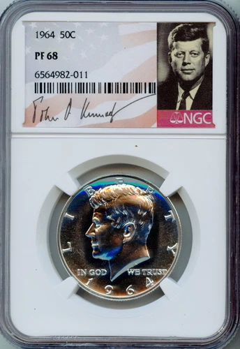 NGC - Kennedy Half Dollar - 50c - 1964 - PF-68