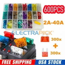 600X Car Blade Fuse Assortment Assorted Kit Blade Set Auto Truck Automotive