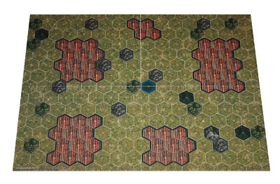 Hexagon-Map ''Dorf #1 & Steppe #1'' Spielplan für Rollenspiel & Tabletop d20 