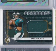JALEN HURTS '20 ELEMENTS-FREQUENCY MEMORABIILIA ROOKIE CARD SERIAL #101/199-WOW!