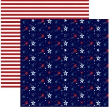 Stars & Stripes Forever - Shooting Stars, scrapbook paper, DS, Echo Park 369003
