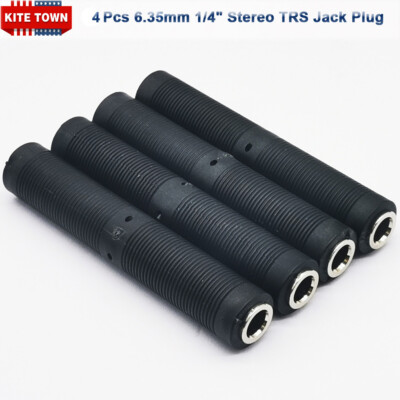 4 Pcs 1/4'' Stereo TRS Jack Coupler Cable Joiner Female to Female Socket Adapter