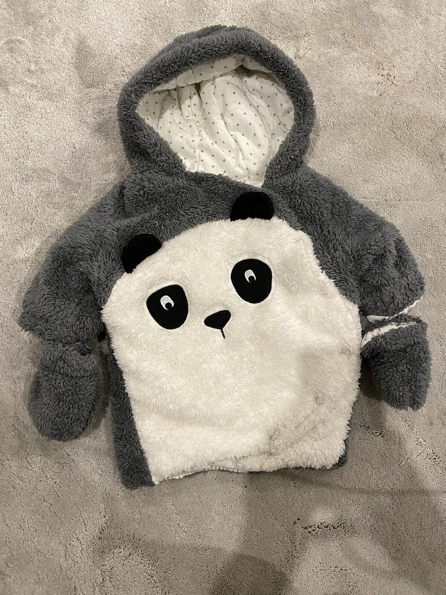 Next Baby Hoodie Thick Winter Jacket With Mittens Panda Bear 3 6