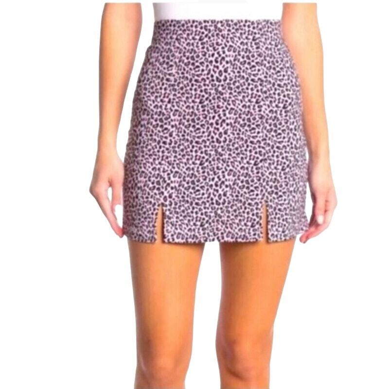 Topshop Pink Cheetah Leopard Print Mini Skirt size