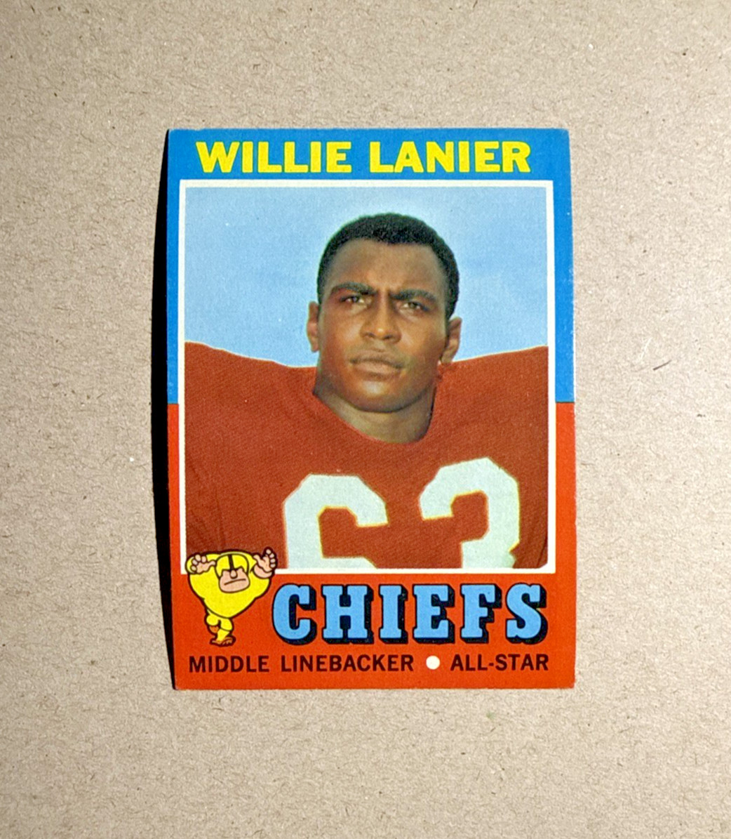 1971 Topps Willie Lanier #114 Vintage Rookie Chiefs Football Card. EXMT+