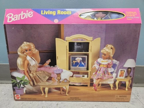 NEW Barbie Folding Pretty House Living Room Playset 67553 Vintage 1990s