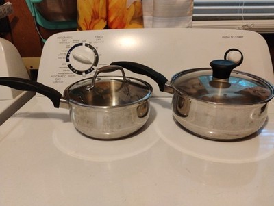 2 Proctor Silex stainless steel saucepan/They Do Not Come With The Original Lid 
