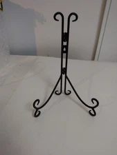 BLACK WROUGHT IRON 8" WALL RACK TABLETOP EASEL PLATE HOLDER