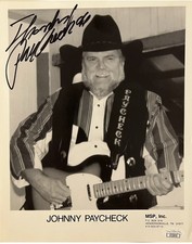 Johnny Paycheck signed photo JSA COA Autograph Country Singer James Spence