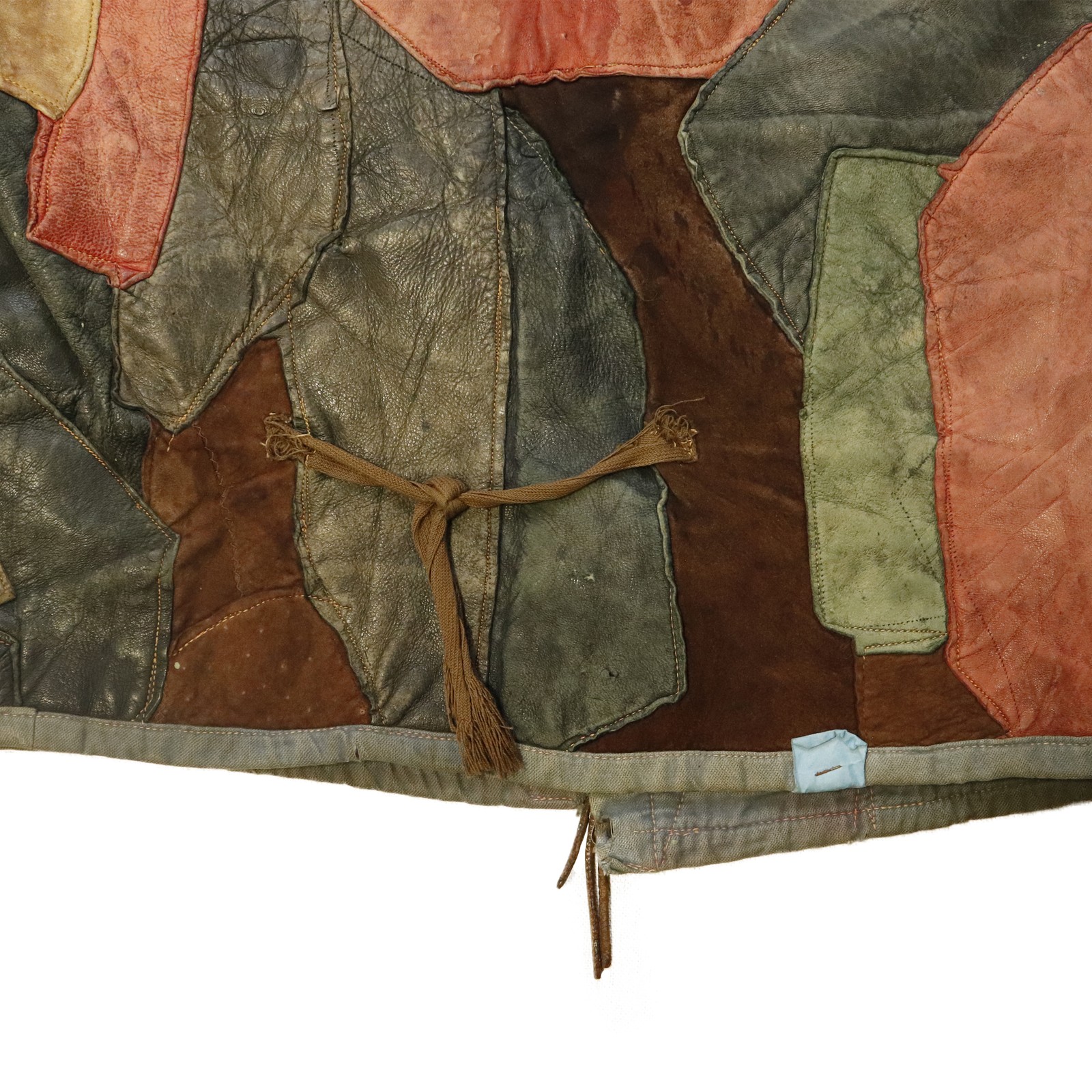 Vintage 60s Patchwork Leather Hippie Vest Custom Folk Art Piece RARE image 9