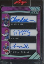 2025 Leaf Metal Pink Andre Reed Jim Kelly Thurman Thomas 2/5 Auto Autograph 
