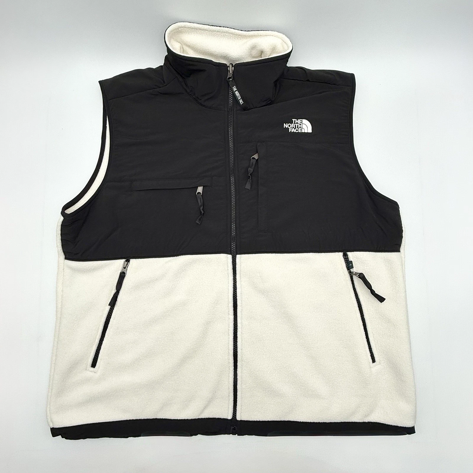 The North Face Retro Denali Vest Men's Size 3XL NF0A88XJROU White Dune/TNF Black