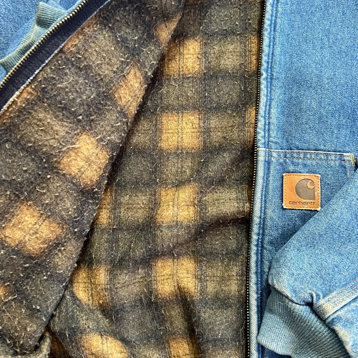 4XL 1990s Carhartt Denim Wool Lined Carhartt Jacket | eBay