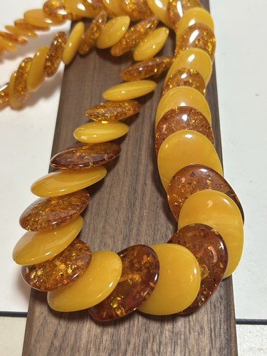 Collana vintage MCM Baltico polacco butterscotch tuorlo d'uovo miele ambra 23,5" 134 g - Foto 15 di 18