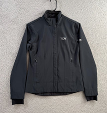 Mountain Hardwear Jacket Womens Small Black Softshell Fleece Lined Full Zip Mock