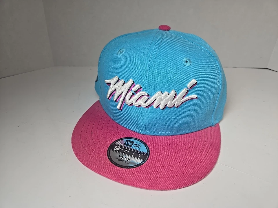 New Era NBA Miami Heat ViceWave 2019 Azul Rosa 9FIFTY Snapback Ajustable Juvenil Foto 3 de 4