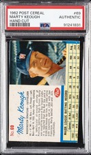 1962 POST CEREAL HAND CUT #69 MARTY KEOUGH PSA AUTHENTIC