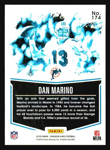 2015 Panini Gridiron Kings Dan Marino Miami Dolphins - Bild 2 von 2