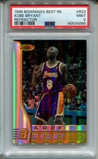 1996 Bowman's Best REFRACTOR Kobe Bryant Rookie Card PSA 9 MINT Basketball #R23. rookie card picture