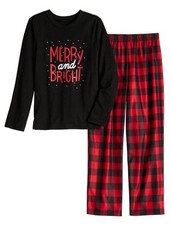Merry  Bright Buffalo Plaid 2-pc Pajama Set Jammies For Your Families Size 8