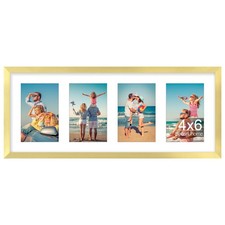 decorUhome 8x20 Picture Frame Collage Wall Decor - Displays Four 4x6 Photos