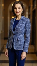 Donna Karan NY Blue Tweed Blazer