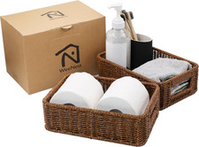 Baskets for Organizing, Small Wicker, Storage Bins for Bathroom and Toilet Paper