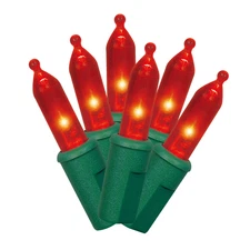 Holiday Time Indoor/Outdoor 100-Count LED Mini Christmas String Lights Red 19 ft