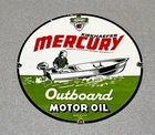 VINTAGE 12” 1942 MERCURY BOAT PORCELAIN SIGN CAR GAS TRUCK MOTORCYCLE OIL
