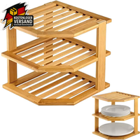 Eckregal KüChe Bambus 3 Ebenen Platzsparender Organizer FüR GewüRze & Utensilien