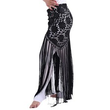 Belly Dance Clothes Women Dancewear Long Fringe Triangle Belt Dance Hip Scarf