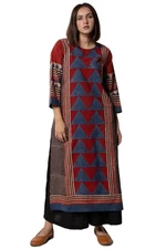 GoSriKi Women's Rayon Viscose Printed Straight Kurta